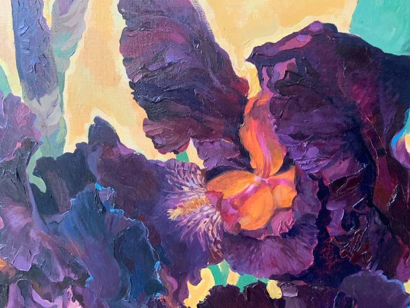 Irises. Movement Fine Art Painting Julia Chemerys - Subjektiv.art