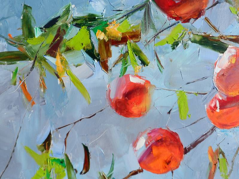 Red apples Expressive and gestural Painting Yehor Dulin - Subjektiv.art