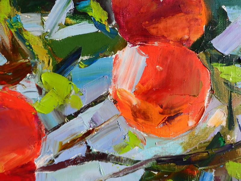 Red apples Expressive and gestural Painting Yehor Dulin - Subjektiv.art