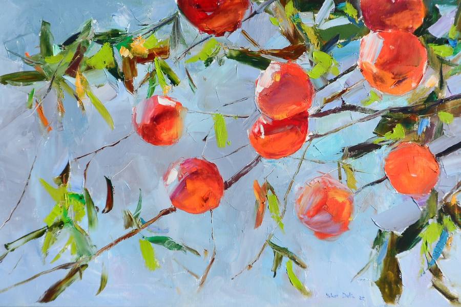 Red apples Expressive and gestural Painting Yehor Dulin - Subjektiv.art
