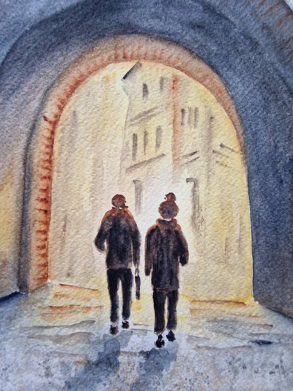 Two in town Expressive and gestural Painting Olena Yemelianova - Subjektiv.art