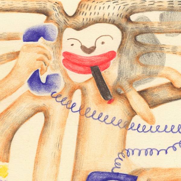«Talk» Naive Drawing Sasha Luneva - Subjektiv.art