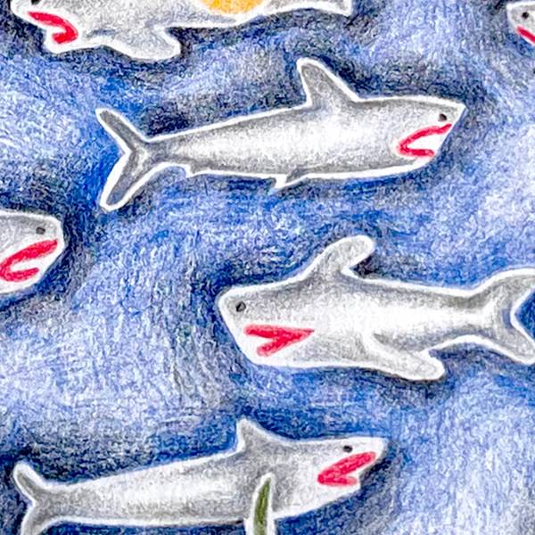 «Whale» Naive Drawing Sasha Luneva - Subjektiv.art