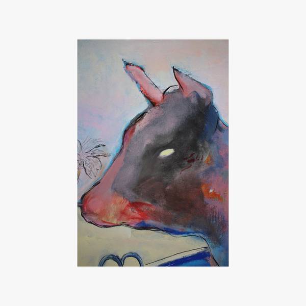 The cow goes to the pool Pop art Painting Artem Andreichuk - Subjektiv.art