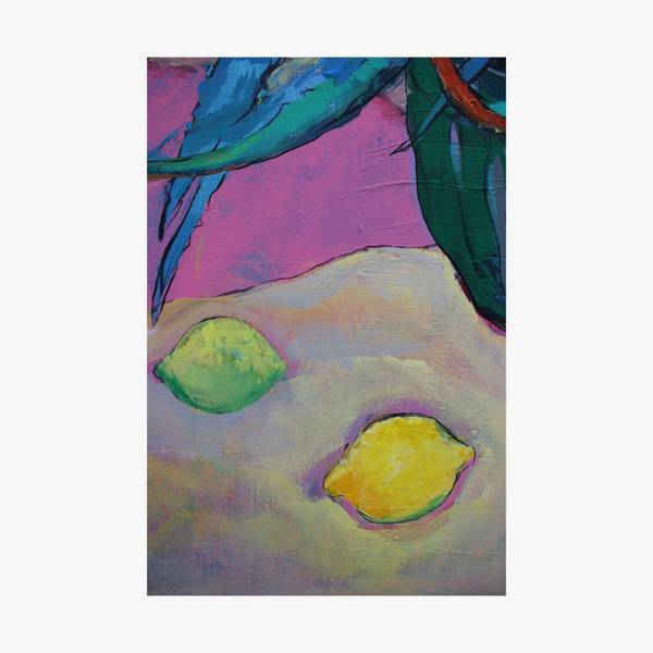 Cactus with lemons Modern Painting Artem Andreichuk - Subjektiv.art