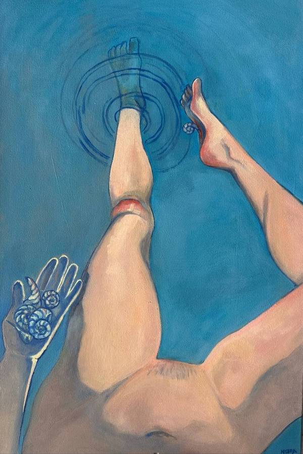 Collecting shells Fine Art Painting Liliya Nebera - Subjektiv.art