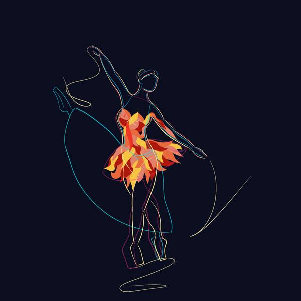 Dance to the Fire of her Flame Expressive and gestural Painting Mikenzie Ginsberg - Subjektiv.art