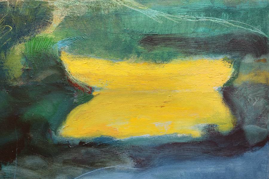 Landscape with a yellow boat Impressionistic Painting Artem Andreichuk - Subjektiv.art