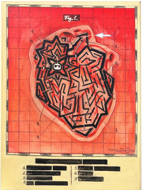 The key Graphic, illustrative and typographic Painting Vitalii Hrekh - Subjektiv.art