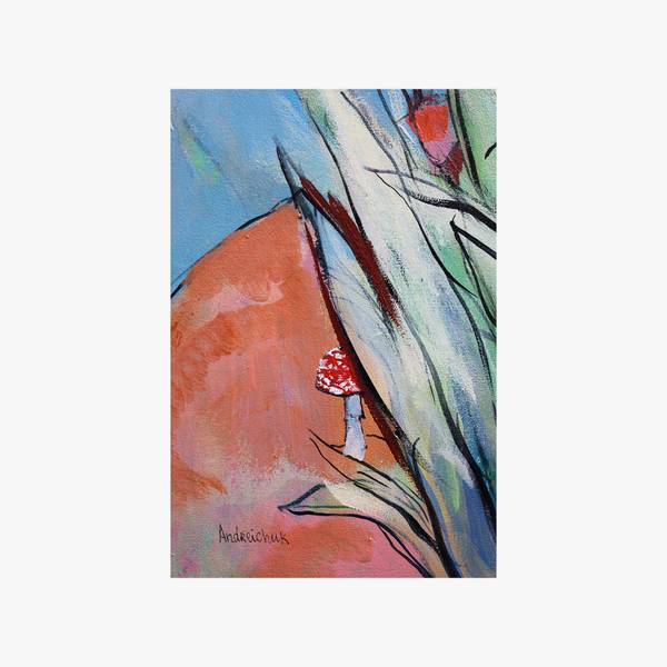 Girl with physalis Modern Painting Artem Andreichuk - Subjektiv.art