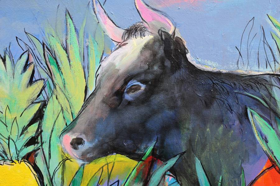 Cows in search of pineapples Modern Painting Artem Andreichuk - Subjektiv.art