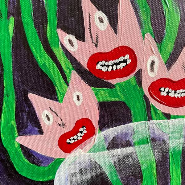 «Crazy tulips» Naive Painting Sasha Luneva - Subjektiv.art