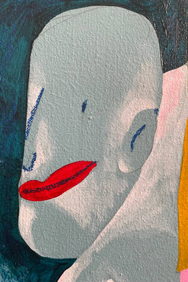 «Diving» Naive Painting Sasha Luneva - Subjektiv.art