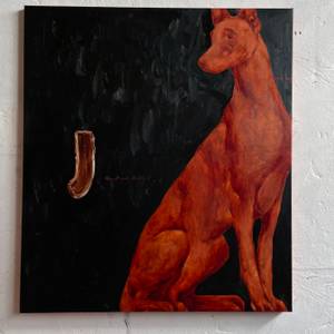 Almost red dog Fine Art Painting Anna Veriki - Subjektiv.art
