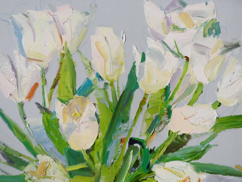 Tulips Expressive and gestural Painting Yehor Dulin - Subjektiv.art