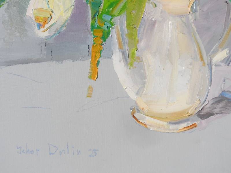Tulips Expressive and gestural Painting Yehor Dulin - Subjektiv.art