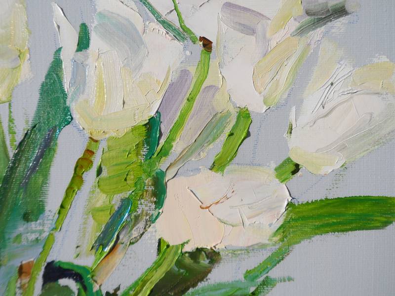Tulips Expressive and gestural Painting Yehor Dulin - Subjektiv.art
