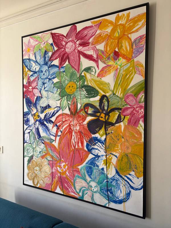 Crowded Expressive and gestural Painting Paul Lever - Subjektiv.art