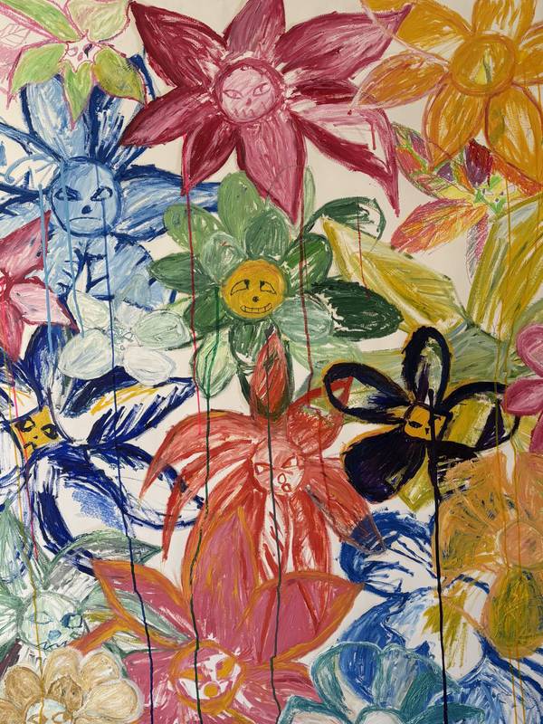 Crowded Expressive and gestural Painting Paul Lever - Subjektiv.art