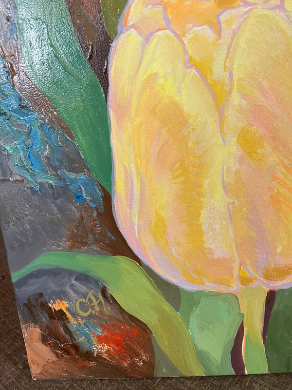 Yellow tulips Fine Art Painting Julia Chemerys - Subjektiv.art