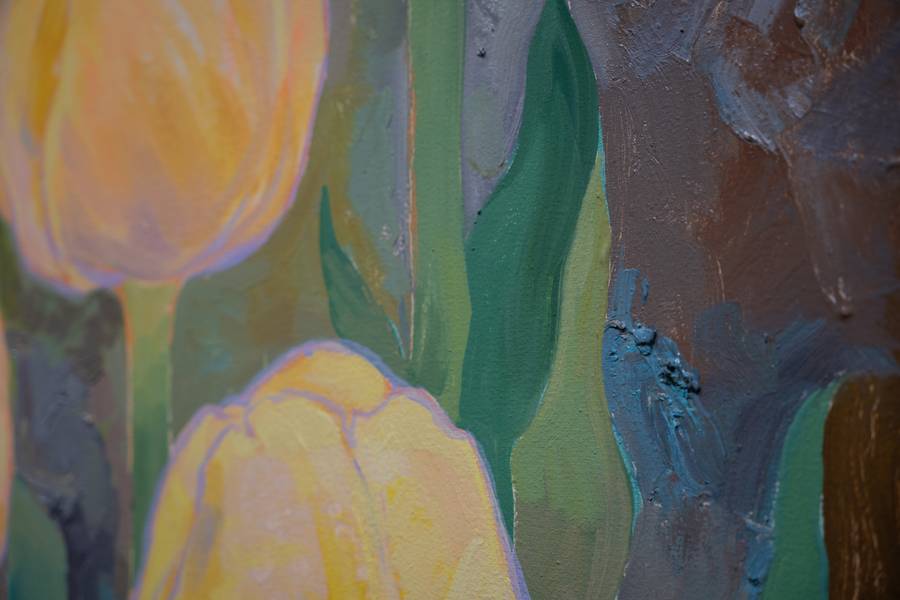 Yellow tulips Fine Art Painting Julia Chemerys - Subjektiv.art