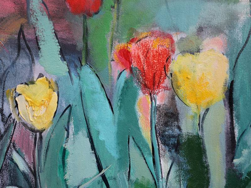 Field with tulips Fine Art Painting Artem Andreichuk - Subjektiv.art