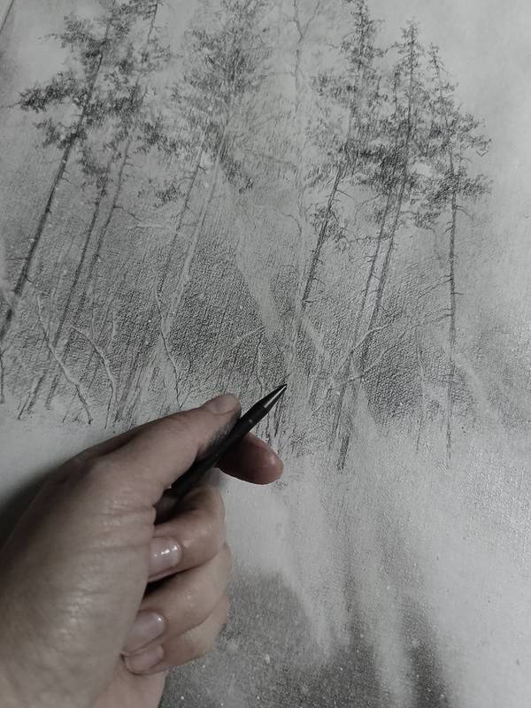 Snow storm Unspecified Drawing Oksana Duchenchuk - Subjektiv.art