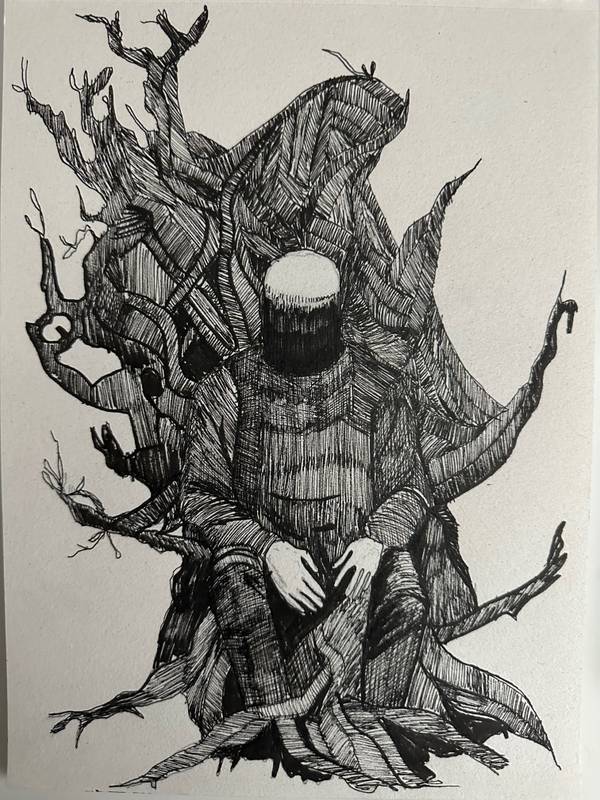 Rooted Silence Abstract Drawing Daiana Vaiani - Subjektiv.art