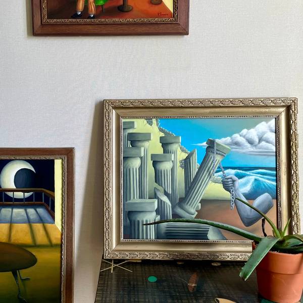 La chute Surrealistic Painting Pierre Freneau - Subjektiv.art