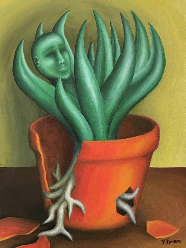 Quête de sens Surrealistic Painting Pierre Freneau - Subjektiv.art