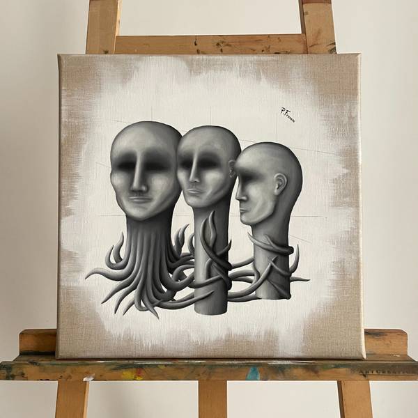 Racines Surrealistic Painting Pierre Freneau - Subjektiv.art