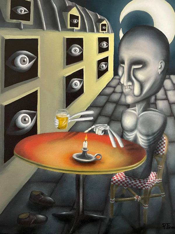 Déséquilibre  Surrealistic Painting Pierre Freneau - Subjektiv.art