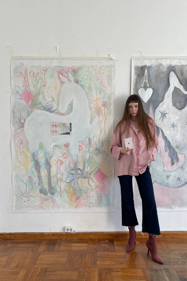 White horse Fine Art Painting Dora Lybak - Subjektiv.art