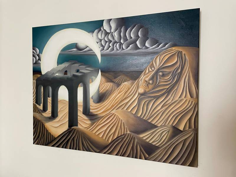 La traversée Surrealistic Painting Pierre Freneau - Subjektiv.art