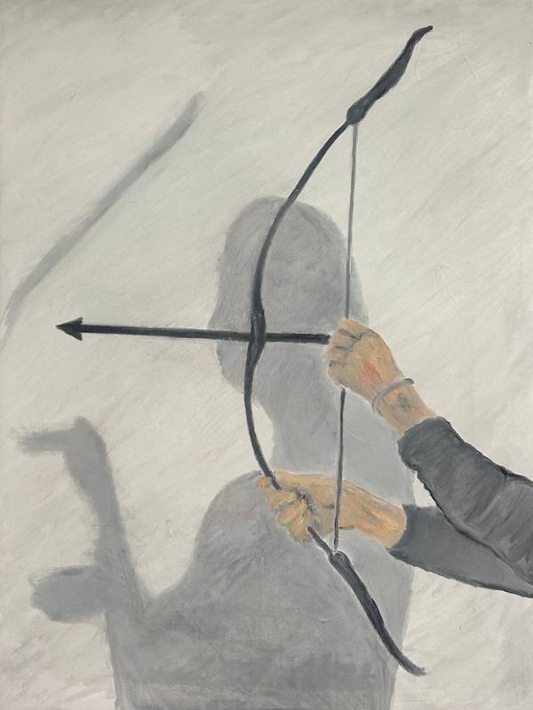 AN ARROW CAST HIS SHADOW QUICKLY THAN ANOTHER OBJECT, 2023 Expressive and gestural Painting Miguel Angelo Marques - Subjektiv.art