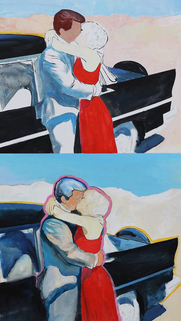 Kiss (Jean Marais embrasse Mylène Demongeot) Pop art Painting Artem Andreichuk - Subjektiv.art