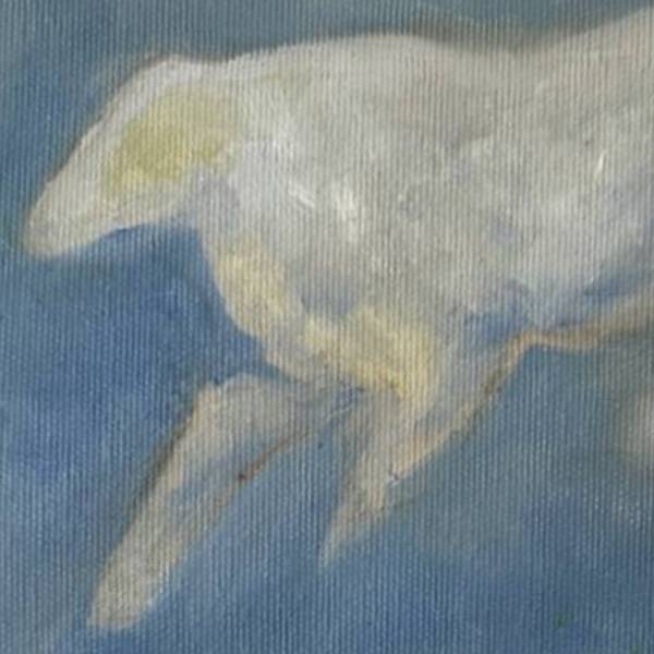 A running cloud Naive Painting Liliya Nebera - Subjektiv.art