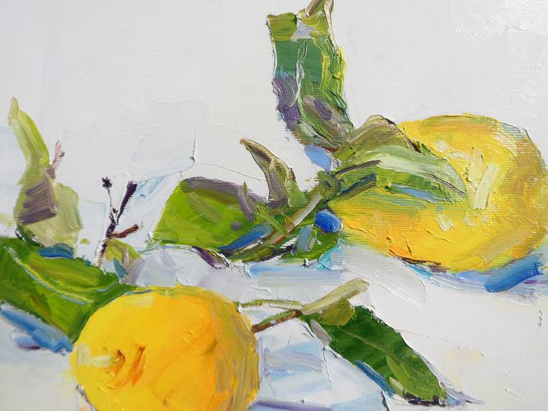 Lemons Expressive and gestural Painting Yehor Dulin - Subjektiv.art
