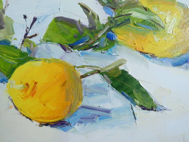 Lemons Expressive and gestural Painting Yehor Dulin - Subjektiv.art