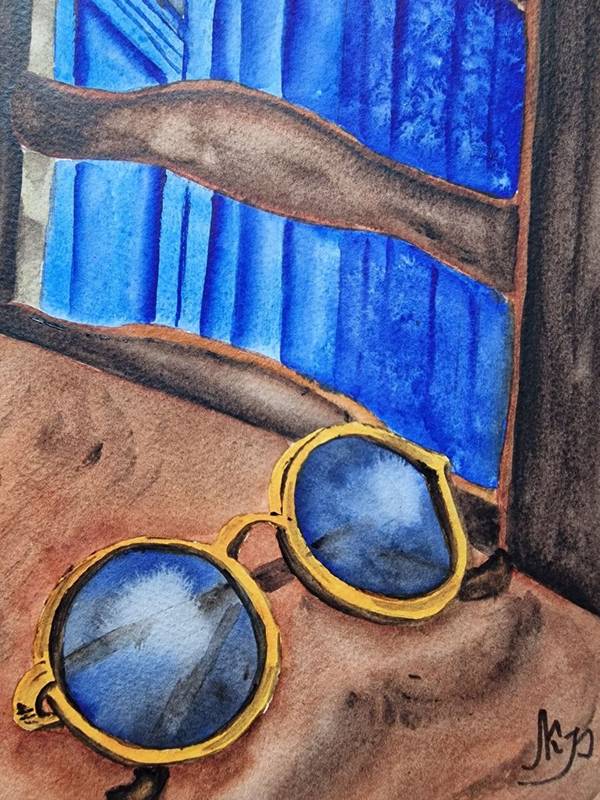 Outside the window Expressive and gestural Painting Olena Yemelianova - Subjektiv.art