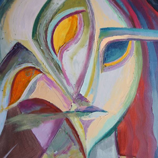 The masks Surrealistic Painting Anastasiia Maistrenko - Subjektiv.art