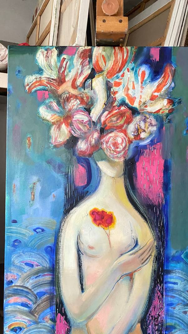 Flower in the rain Fine Art Painting Myroslava Perevalska - Subjektiv.art