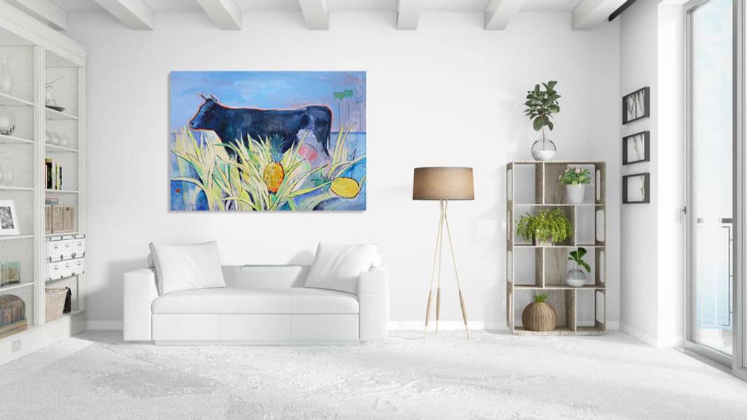 Cow. Morning. Bali. Pop art Painting Artem Andreichuk - Subjektiv.art
