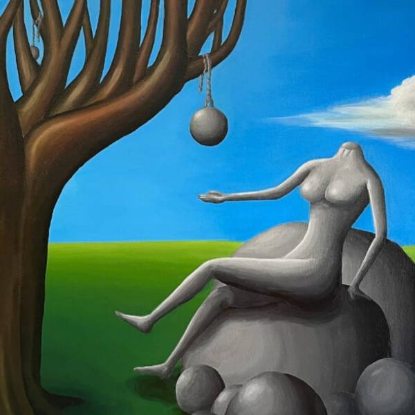 Jardin d'Eden Surrealistic Painting Pierre Freneau - Subjektiv.art