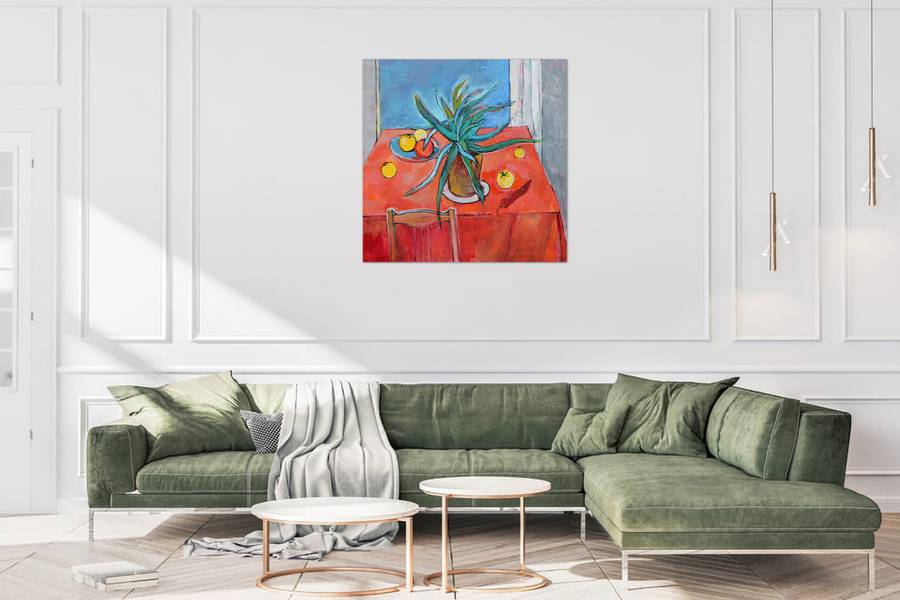 Aloe Vera and Yellow Tomatoes Modern Painting Artem Andreichuk - Subjektiv.art