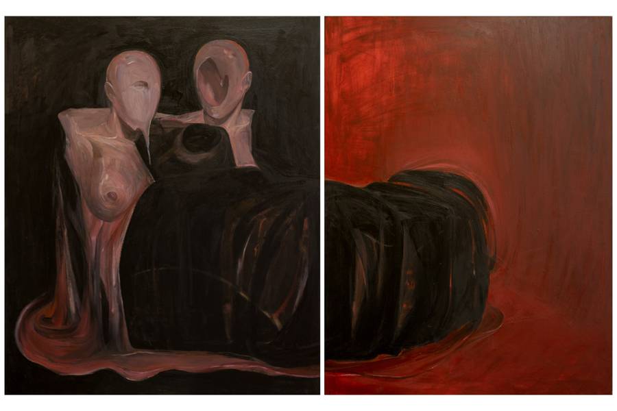 Transcript (diptych) Expressive and gestural Painting Alyona Tokovenko - Subjektiv.art