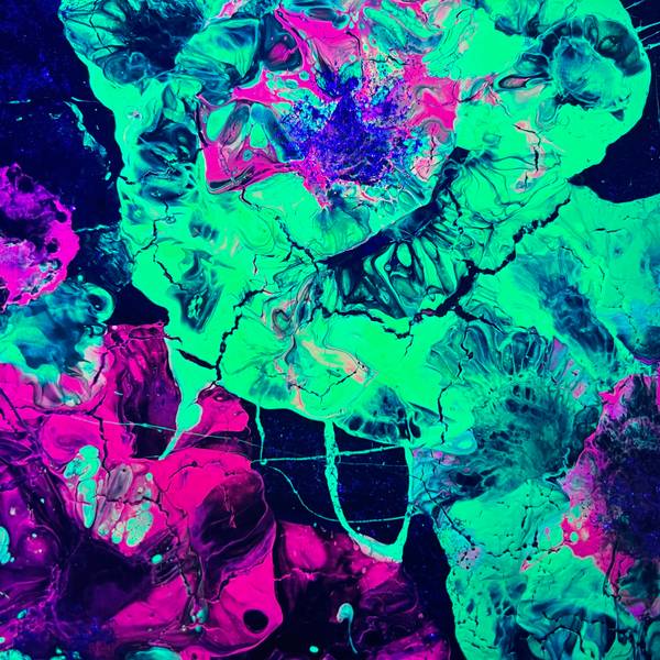 Neon Floral Art Pop art Painting Mannat Brar - Subjektiv.art