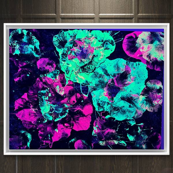 Neon Floral Art Pop art Painting Mannat Brar - Subjektiv.art