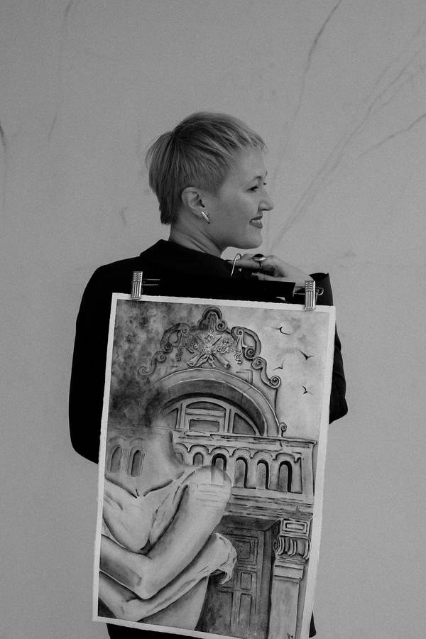 Hug yourself Expressive and gestural Painting Olena  Yemelianova - Subjektiv.art