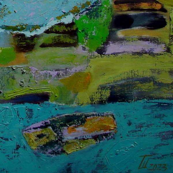 Green recollection Fine Art Painting Tetiana Shuliak - Subjektiv.art